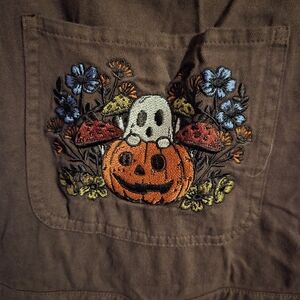 Halloween Embroidered Overalls